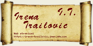 Irena Trailović vizit kartica